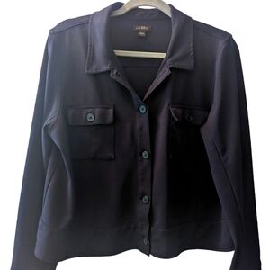 J. Jill Navy Cropped Whatever Pocket Lightweight Jacket Size L